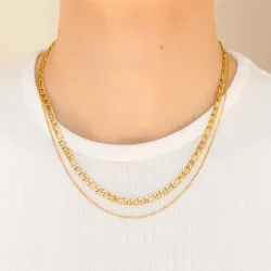 vattentät halsband i förgyllt stål 40 cm x 5 mm  - OCEANA