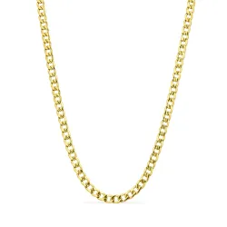 vattentät panzerhalskedja i förgyllt stål 50 cm x 6 mm  - OCEANA