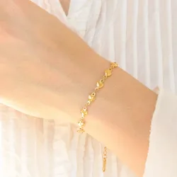 vattentät hjärta armband i förgyllt stål - OCEANA