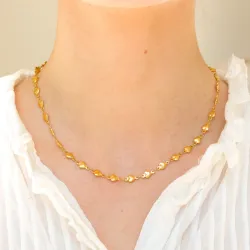 vattentät hjärta halsband i förgyllt stål - OCEANA