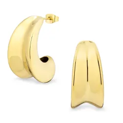 vattentät örhängen i förgyllt stål - OCEANA