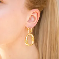 vattentät örhängen i förgyllt stål - OCEANA