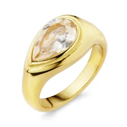 vattentät ring i förgyllt stål - OCEANA