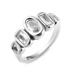 vattentät zirkon ring i stål - OCEANA