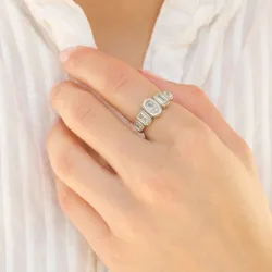 vattentät zirkon ring i stål - OCEANA