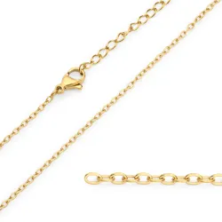 vattentät halsband i förgyllt stål 38 + 7 cm x 1,3 mm  - OCEANA