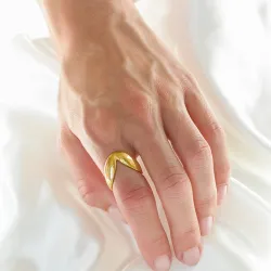 vattentät ring i förgyllt stål - OCEANA