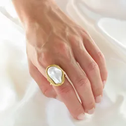 vattentät justerbar ring i förgyllt stål - OCEANA