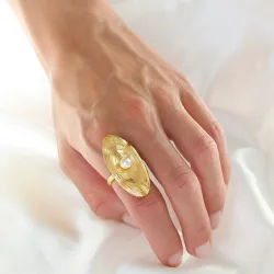 vattentät justerbar ring i förgyllt stål - OCEANA