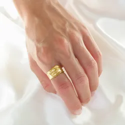 vattentät ring i förgyllt stål - OCEANA