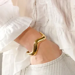 vattentät armring i förgyllt stål - OCEANA