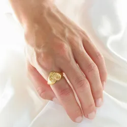 vattentät hjärta ring i förgyllt stål - OCEANA