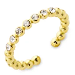 vattentät zirkon ring i förgyllt stål - OCEANA