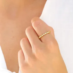 vattentät zirkon ring i förgyllt stål - OCEANA