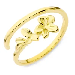 vattentät blommor ring i förgyllt stål - OCEANA