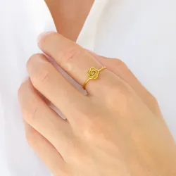 vattentät blommor ring i förgyllt stål - OCEANA