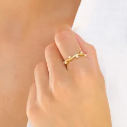 vattentät pärla ring i förgyllt stål - OCEANA