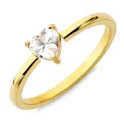 vattentät hjärtan ring i förgyllt stål - OCEANA