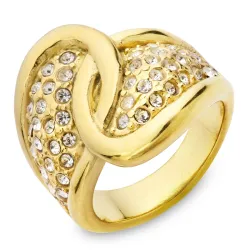 vattentät zirkon ring i förgyllt stål - OCEANA