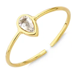 vattentät zirkon ring i förgyllt stål - OCEANA