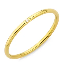 vattentät zirkon ring i förgyllt stål - OCEANA