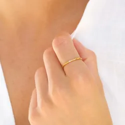 vattentät zirkon ring i förgyllt stål - OCEANA