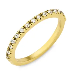 vattentät zirkon ring i förgyllt stål - OCEANA