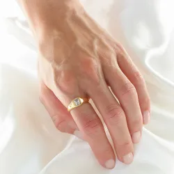 vattentät ring i förgyllt stål - OCEANA