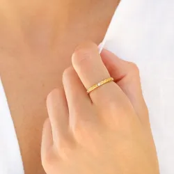 vattentät zirkon ring i förgyllt stål - OCEANA