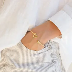 vattentät hjärta armring i förgyllt stål - OCEANA