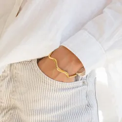 vattentät armring i förgyllt stål - OCEANA