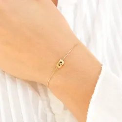 vattentät bokstav b armband i förgyllt stål - OCEANA