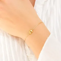 vattentät bokstav c armband i förgyllt stål - OCEANA