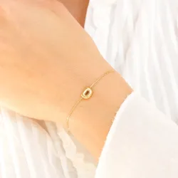 vattentät bokstav d armband i förgyllt stål - OCEANA