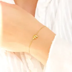vattentät bokstav f armband i förgyllt stål - OCEANA