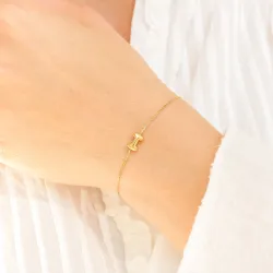 vattentät bokstav i armband i förgyllt stål - OCEANA
