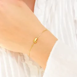vattentät bokstav l armband i förgyllt stål - OCEANA