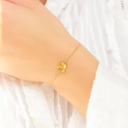 vattentät bokstav m armband i förgyllt stål - OCEANA