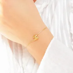 vattentät bokstav n armband i förgyllt stål - OCEANA