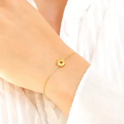 vattentät bokstav o armband i förgyllt stål - OCEANA