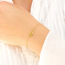 vattentät bokstav r armband i förgyllt stål - OCEANA