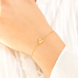 vattentät bokstav v armband i förgyllt stål - OCEANA