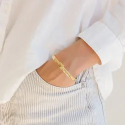 vattentät hjärta armring i förgyllt stål - OCEANA