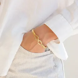 vattentät infinity armring i förgyllt stål - OCEANA