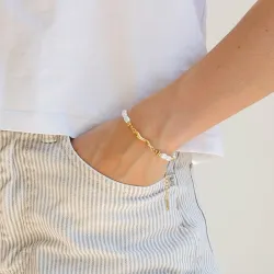 vattentät pärla armband i förgyllt stål - OCEANA