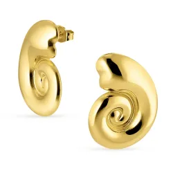 vattentät mussla örhängen i förgyllt stål - OCEANA