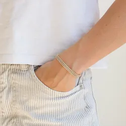 vattentät zirkon armband i förgyllt stål - OCEANA