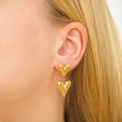 vattentät hjärta örhängen i förgyllt stål - OCEANA