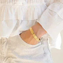 vattentät armring i förgyllt stål - OCEANA