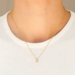 vattentät droppe halskedja med berlocker i förgyllt stål - OCEANA